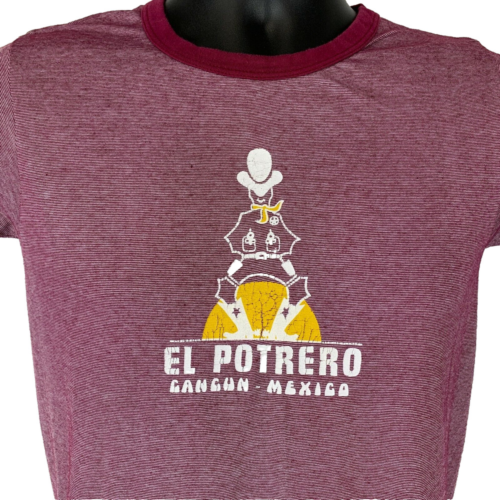 Vintage 70s 80s El Portero Cancun Mexico T Shirt Cowboy Red Tee Mens S Small
